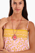 Long Sleeveless printed dress with thin adjustable straps and pockets